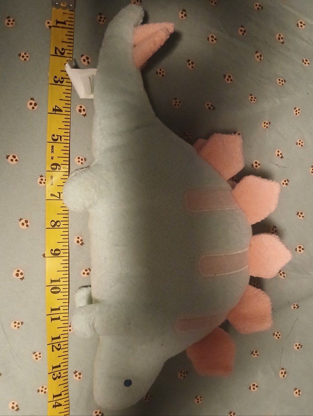 Cloud Island Mint and Peach Dinosaur Stuffed Animal - Picture 4 of 4